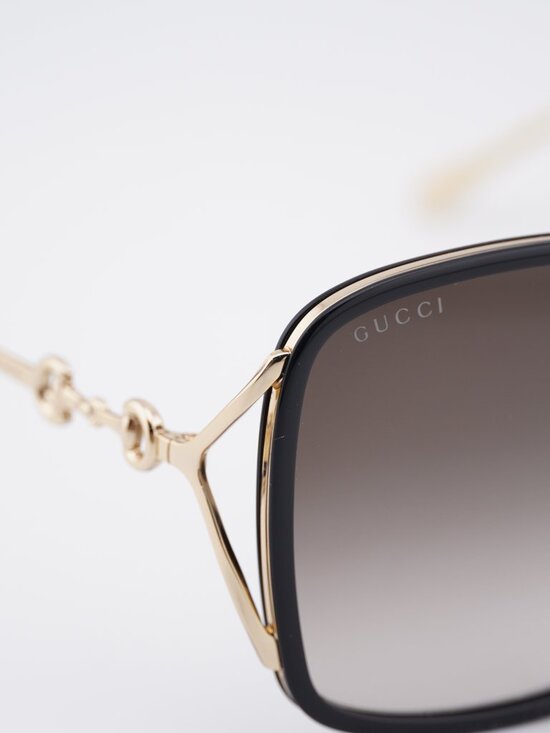 Gucci GG1016SK 004 Sunglasses Black Square Frame, Brown Lenses main image 7